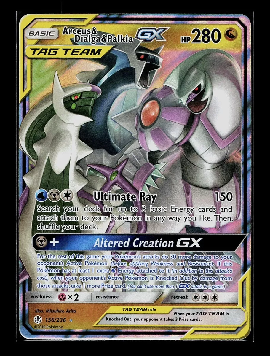  Arceus & Dialga & Palkia GX SM - Cosmic Eclipse NM/M - 156/236  : Toys & Games