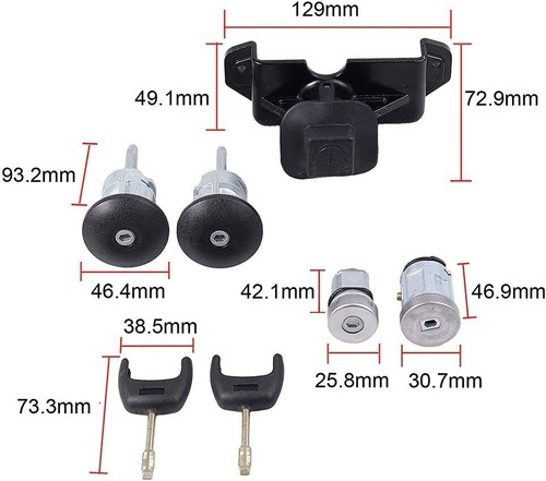 FORD TRANSIT MK7 LOCK SET COMPLETE SET 2 KEYS 2.4 2.2 4874508 2006-2014 - Picture 4 of 13
