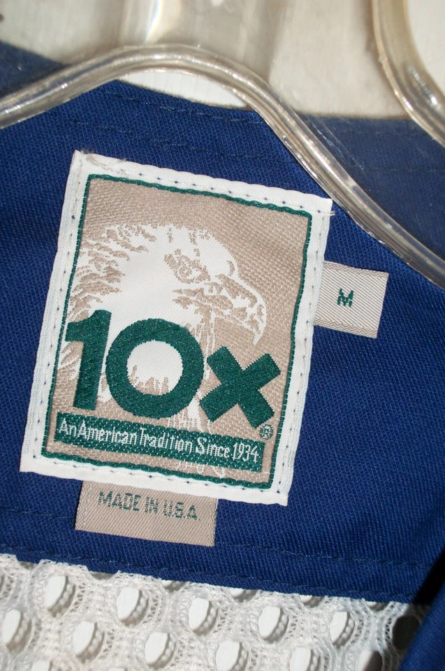 Vintage NWT 10X Blue & White Mesh Shooting Hunting Vest Sz M Made in USA - Image 3 of 4