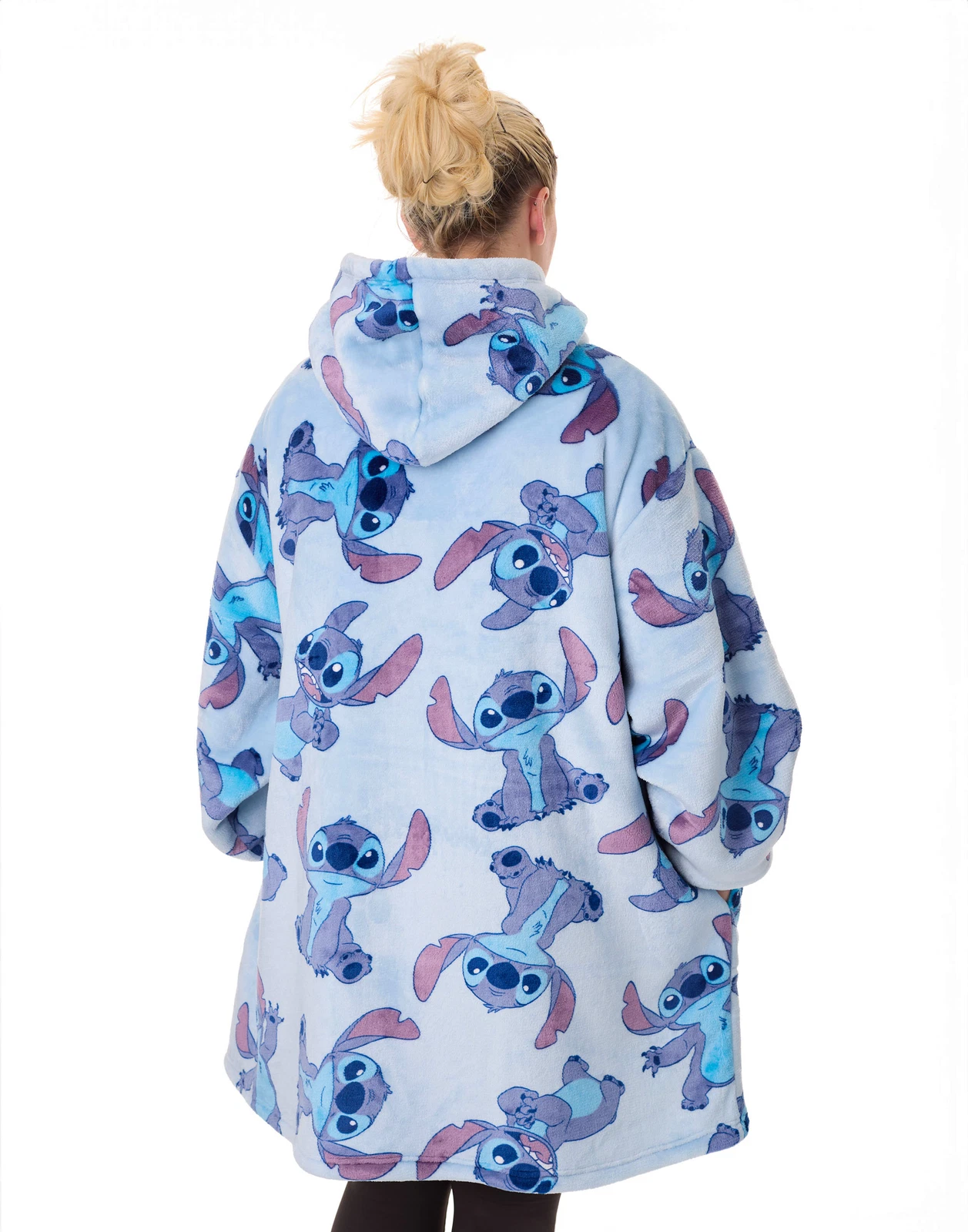 Disney Blue Stitch Character Zip Through Blanket Hoodie Womens