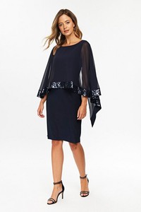 wallis navy overlay dress