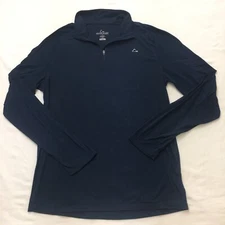 PARADOX Merino Base Layer Shirt Men's M Navy Blue 1/4 Zip Dri Release Long Slv