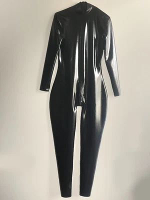 LATEX COOL Latex Rubber Gummi Catsuit Classic Anzug Bodysuit Sport Jumpsuit Front zip S-XXL