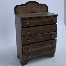 Art Nouveau Chest Of Drawers Dresser Dollhouse Miniatures 1:12 Scale Wood Gatsby