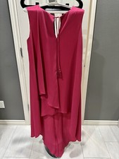 High/Low Sleeveless Maxi Dress, Raspberry Color Size L