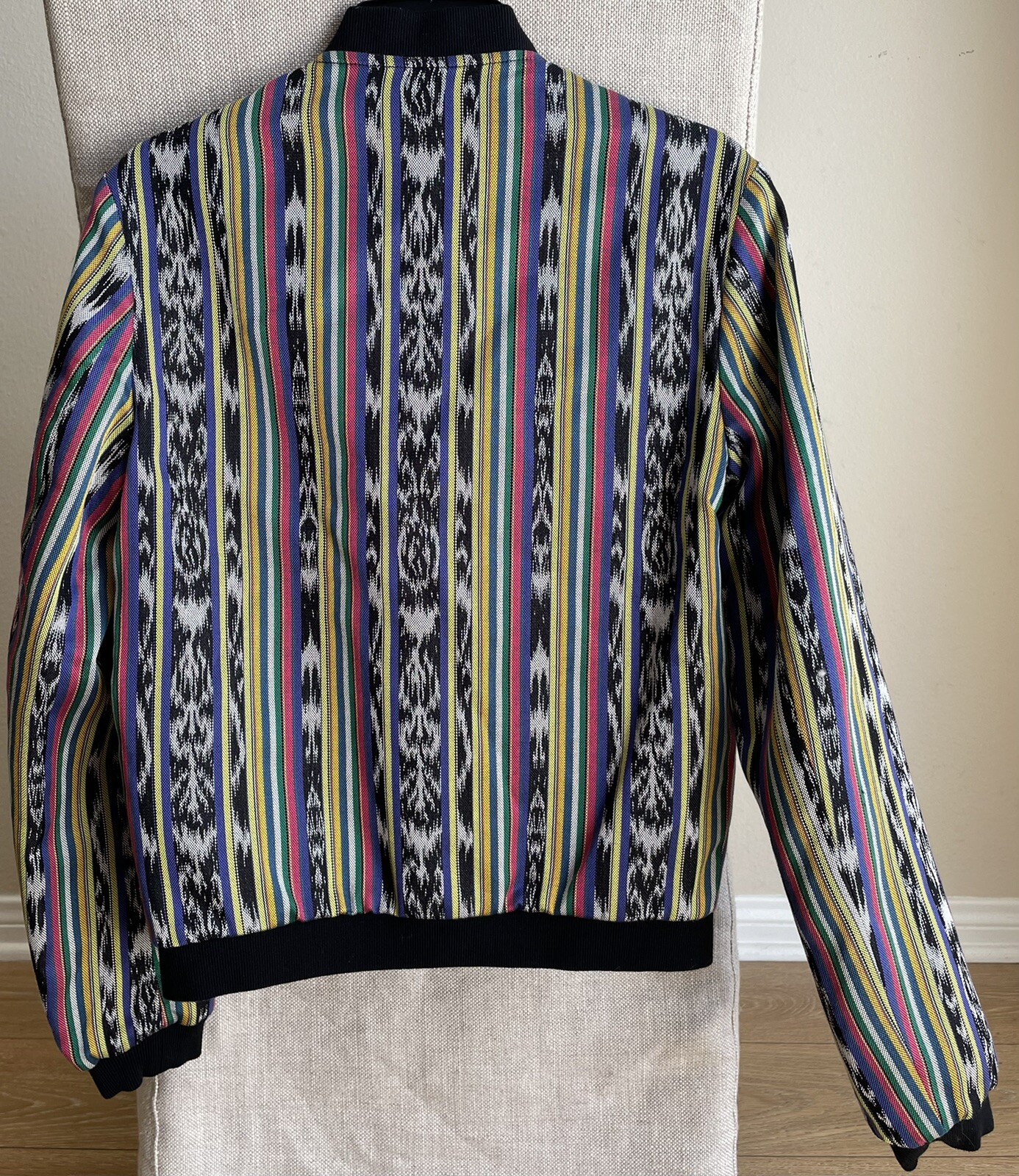 Giacca SAINT LAURENT REVERSIBILE IKAT Modello TEDDY VARSITY BOMBER IT 44