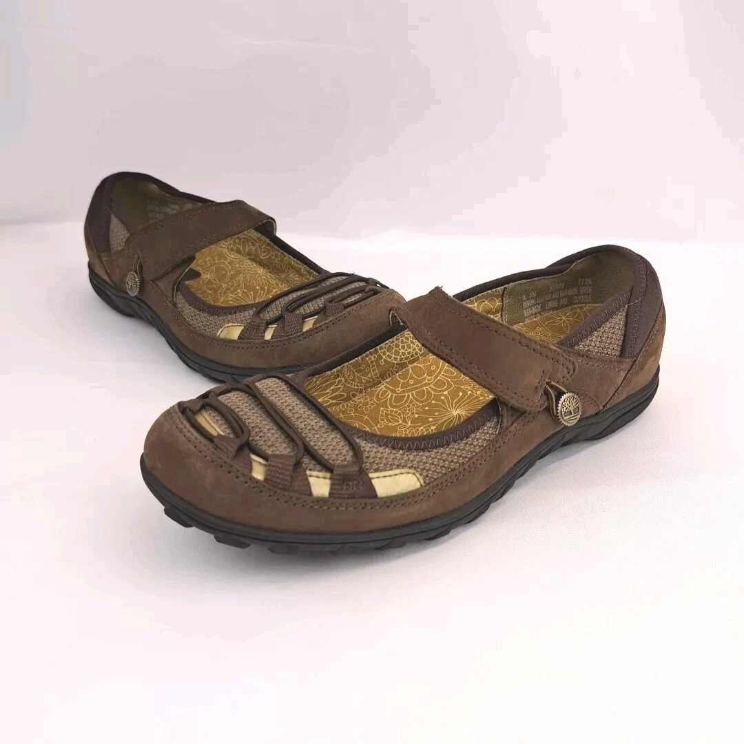 Timberland maglia scamosciata marrone anti affaticamento Mary Jane Active Flat donna US 8 5 M