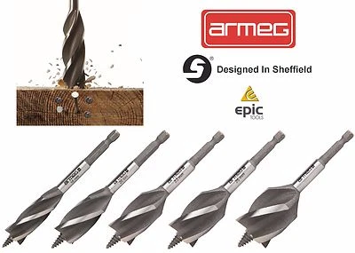 ARMEG NAIL PROOF Stubby Beaver Wood Auger Drills, Range 16mm,20mm,22mm,25mm,32mm