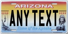 ARIZONA Flat License Plate ANY TEXT YOUR NAME Custom Car AZ Tag San Carlos Tribe