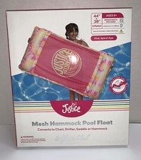 Justice Inflatable Mesh Pool Float Converts to Chair, Drifter, Saddle Or Hammock