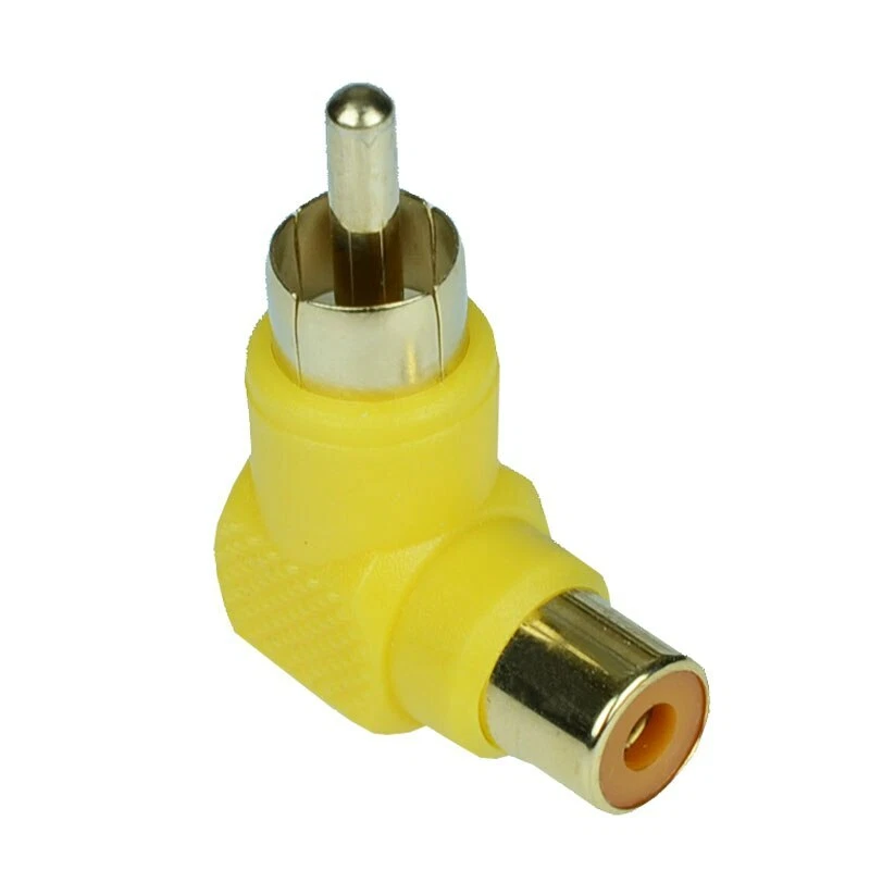 2x 90 Degree Right Angle RCA Male to Female AV Adapter Cable Connector Plug New - Image 2 of 4