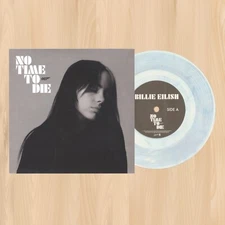 BLUE VINYL----  BILLIE EILISH No Time to Die 7" SINGLE RECORD Instrumental  0105