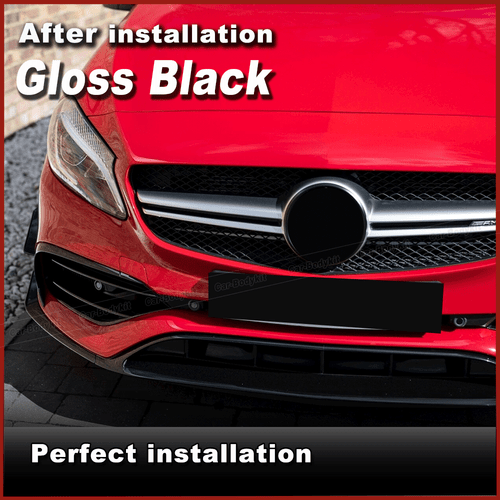 Für Mercedes W176 A45 AMG Glanz Schwarz Frontlippe Splitter Flossen Flap Canards - Bild 4 von 12