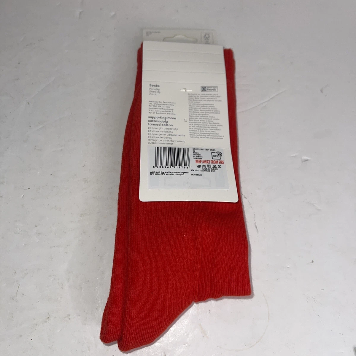 Tesco Value Red Men s Socks UK 6 11 1 Pair Fun Novelty Secret