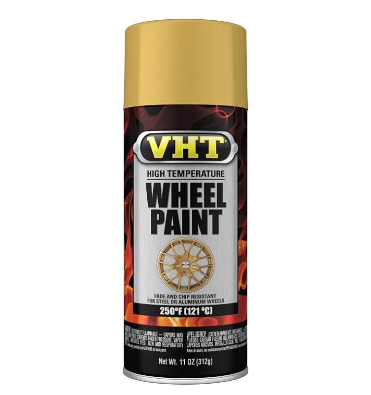 Llanta de pintura en aerosol de rueda de oro brillante acero metal aluminio plástico + revestimiento transparente 3 piezas Foto 4 de 4
