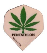 3 Dart Flight "Cannabis - blanco" Pentatlón