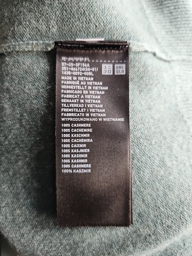 Women's UNIQLO 100% Cashmere Crew Neck Long Sleeve Mid Green Jumper Size M BNWT - Picture 7 of 7