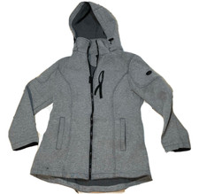 Andrew Marc hoodie full zip jacket sweater womens medium gray