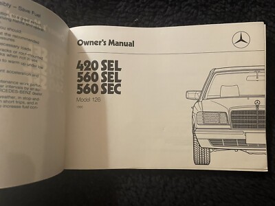 Mercedes-Benz MB W126 560SEL 420SEL 560SEC Owners Manual Handbook