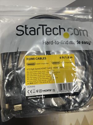 2 x Original Startech 6ft High Speed HDMI to HDMI Cable Ultra HD 4k x 2k - HDMM6