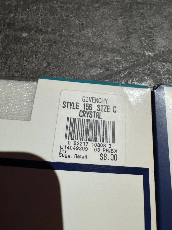 Винтажные блестящие чулочно-носочные изделия Givenchy размер C кристалл и слоновая кость стиль 156 - Изображение 2 из 4