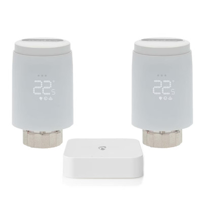 Nedis SmartLife Heizkörpersteuerung [2ER] + Zigbee-Gateway Thermostat LED