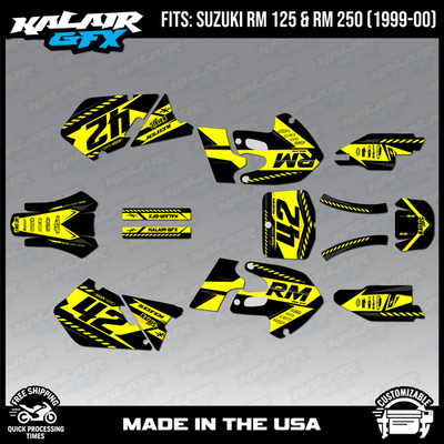 Graphics Kit for SUZUKI RM125 RM250 RM 125 RM 250 (1999-2000) Lethal - YELLOW