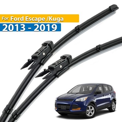 2X Black Front Windshield Flat Wiper Blades Set For Ford Escape 2013-19 28''+28''