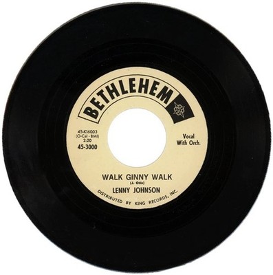 45Re LENNY JOHNSON ''Walk Ginny Walk / Gee Gee Baby'' Super Tight 60s R&B Mover 