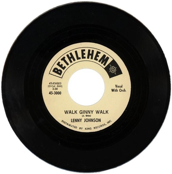 45Re✦LENNY JOHNSON✦"Walk Ginny Walk / Gee Gee Baby"✦Super Tight 60s R&B Mover♫