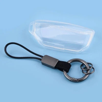 Clear Smart Key Fob Case Holder Shell W/ Chain fit for BMW 2 5 7 X3 X5 X6 Use - Photo 1/4