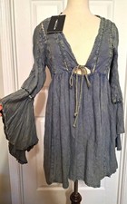 NWT Pretty Little Thing Bohemian Babydoll Cutout Lace Dress V-Neck Size US 8