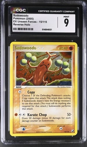 Pokemon Sudowoodo 15/115 Reverse Holo EX Unseen Forces - CGC 9