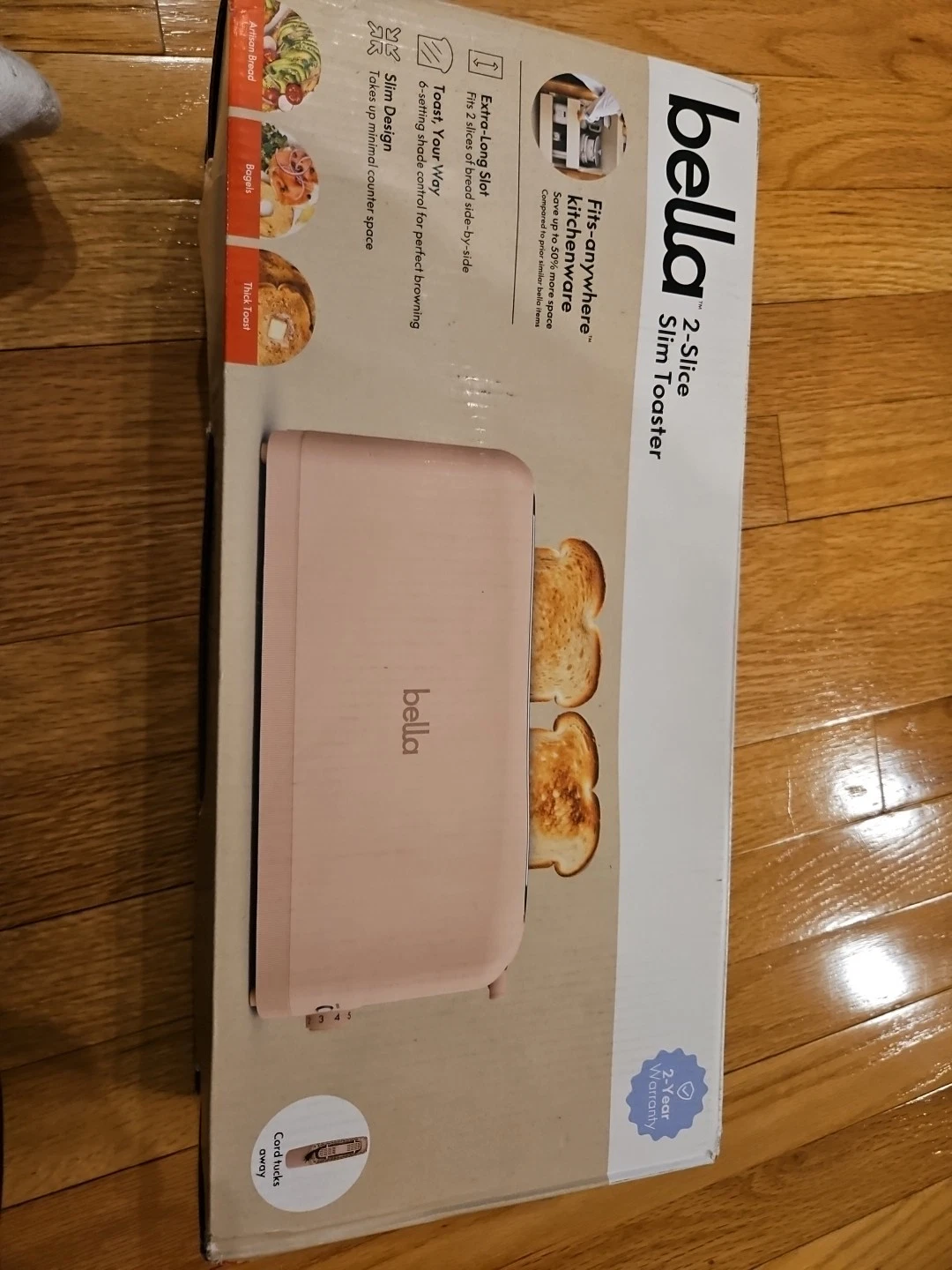 BELLA 2-Slice Slim Toaster Color : Blossom Fits Anywhere Cord Tucks Away
Opens in a new window or ta