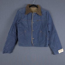 Vintage 70s Maverick Sherpa Lined Denim Jacket Youth 20 Corduroy Collar USA Made