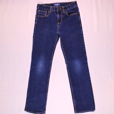 Old Navy Straight Jeans Kids 12 Reg Dark Wash Denim Casual Adjustable Waistband