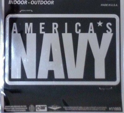 U.S. Navy 6 Inch Decal Sticker, Metallic Chrome Shimmer Design, United States...