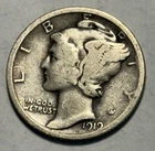 Semi Key Date Set 1919 S Mercury Silver Dime Fine