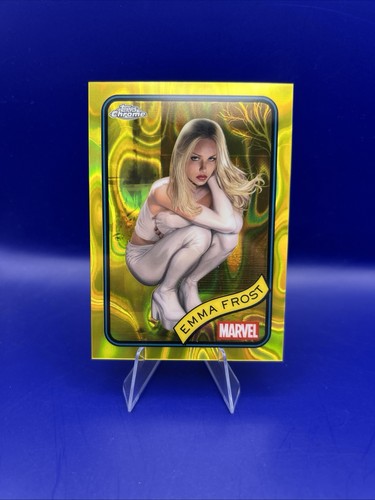 Emma Frost [Orange Wave] #VV-1 Marvel 2026 Topps Chrome Varied Visage AoA card
