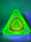 Vintage MCM Murano Cenedese Sommerso Uranium Vaseline Glass Bowl Cigar Ashtray