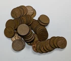 Lincoln Wheat Pennies Roll of 50 Mixed Date VG and VF