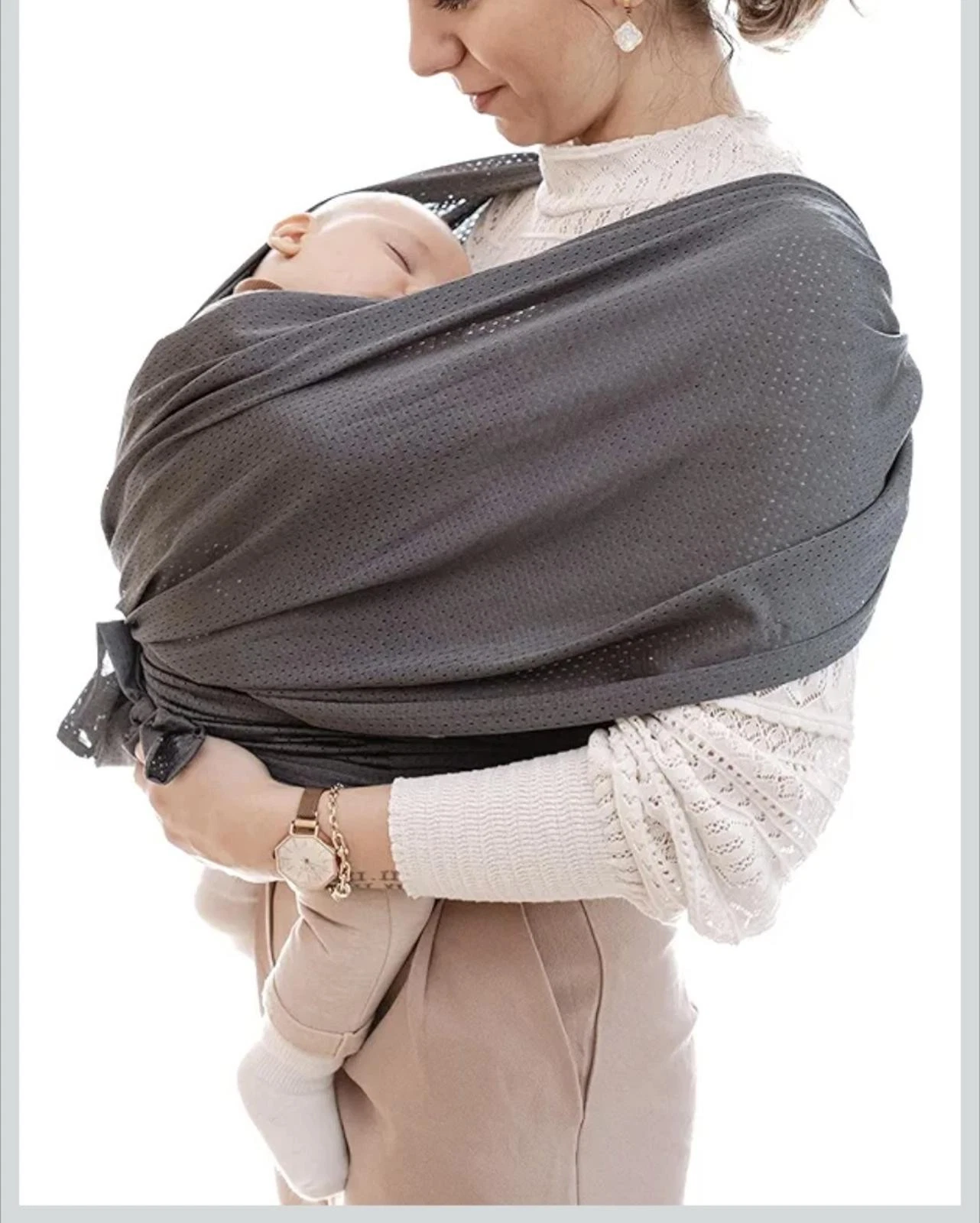 Golden Pharus Adjustable Newborn Baby Sling Carrier Gray - Up To 33lb Breathable