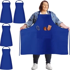 Plus Size Chef Aprons Extra Large Adjustable Unisex Kitchen Aprons with 2 Poc...