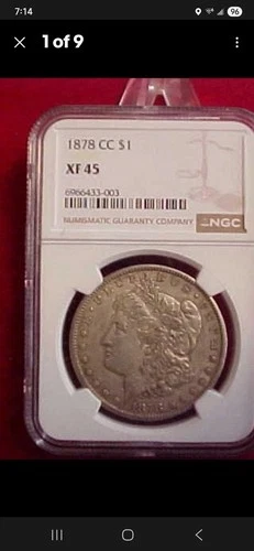 1878 CC MORGAN SILVER DOLLAR GRADED XF 45 BY NGC