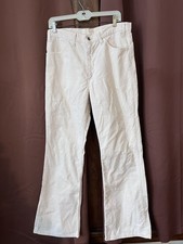 Vintage 70s Levi's 646 Flare White Corduroy Pants 32 X 33 White Tab USA