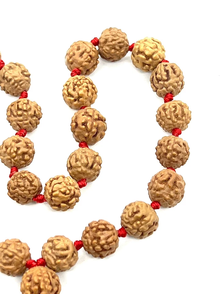 5 Mukhi (Five Faces) Rudraksha Quarter Mala (27+1 Beads) - Sagittarius Sun Sign - Image 2 of 4