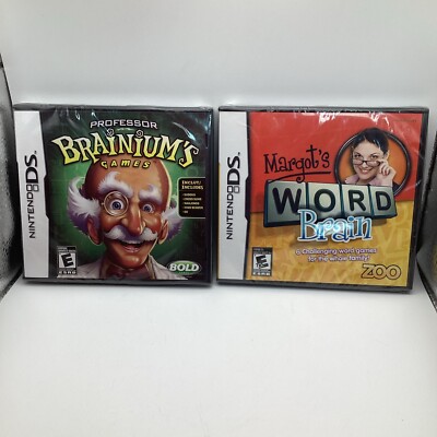 Nintendo DS Lot Brainiums & Margot s Word Brain NIB