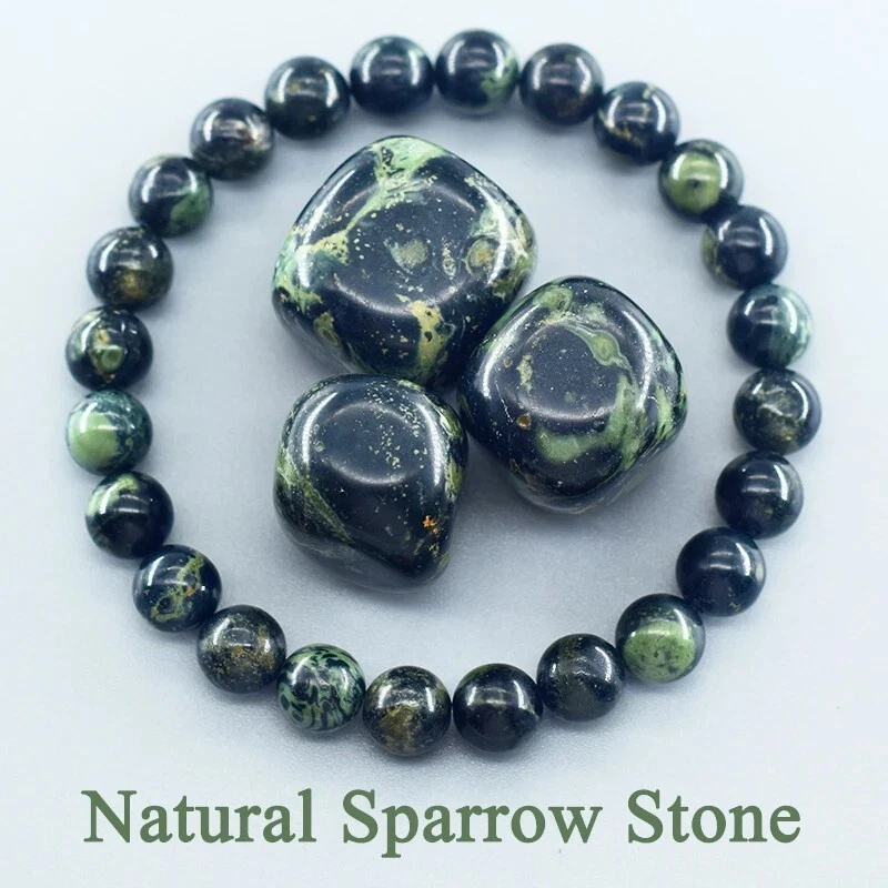 8mm Natural Sparrow Stone Bracelet Round Beads Jewelry for Women