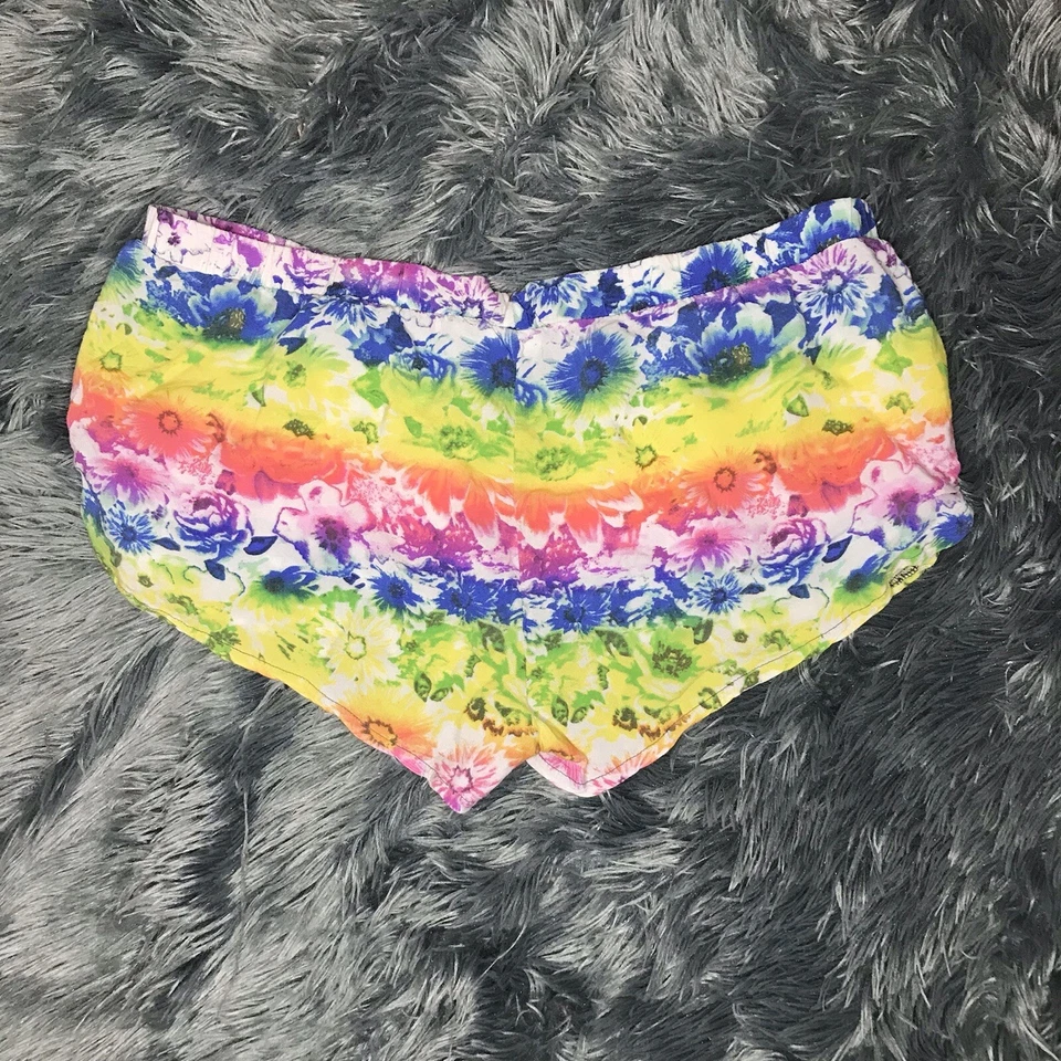 Pantalones Cortos Victoria’s Secret ROSA S Arco Iris Tie-Dye Ligeros Tiro Bajo Foto 2 de 4