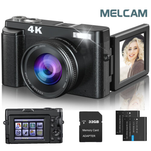 4K 48MP Digital Camera Vlogging Camera with 2 Rechargeble Batteries Photography - Picture 1 of 10